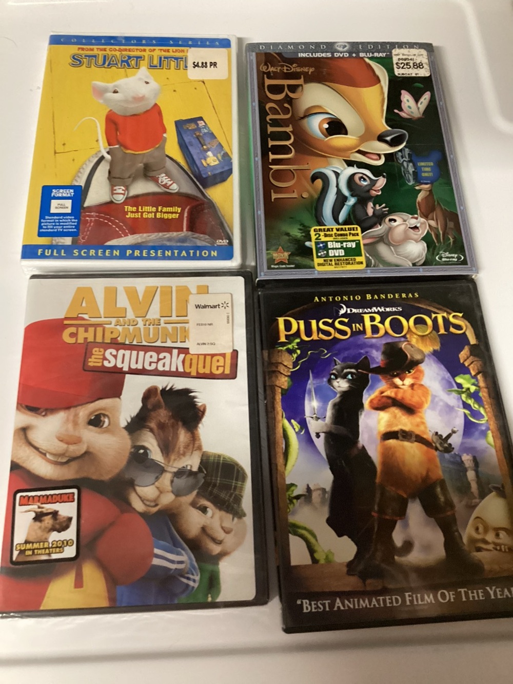 Four brand new Disney DVDs